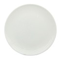 Porcelain Round Ribbed Salad Plates, White, Set of 12