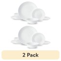 (2 pack) Winter Frost White, Round 12-Piece Dinnerware Set