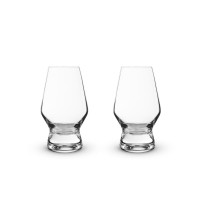 Footed Crystal Glasses, Set of 2, 8 Oz