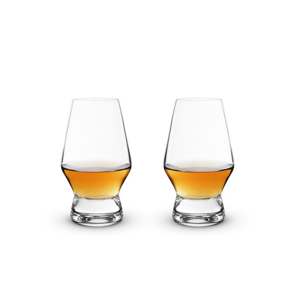 Footed Crystal Glasses, Set of 2, 8 Oz