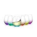 Colored Stemless Wine Glasses, Set of 6