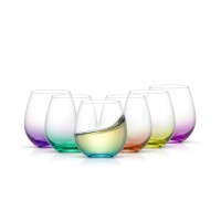 Colored Stemless Wine Glasses, Set of 6