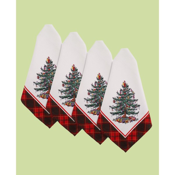 Christams Tree Tartan Multicolored 4pc Napkins