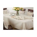 Embroidered Swirl Design Linen Blend Runner