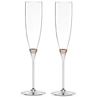 Rosy Glow Toasting Flute Pair