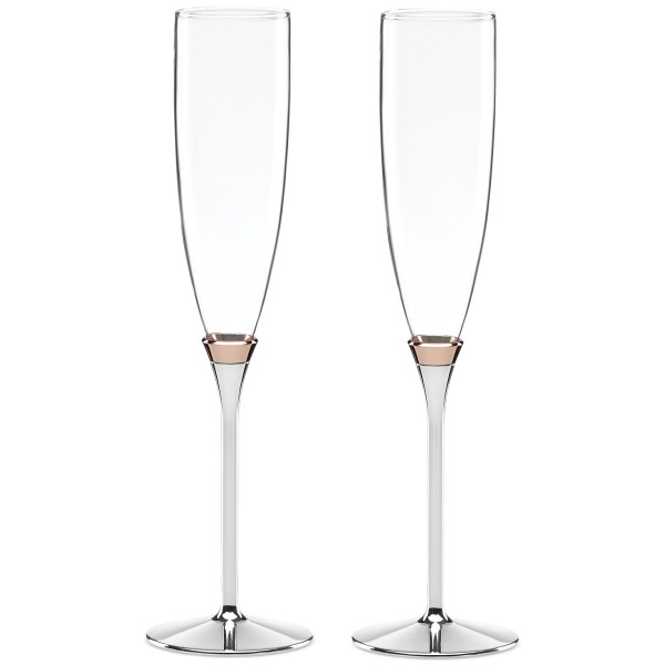 Rosy Glow Toasting Flute Pair