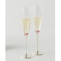 Rosy Glow Toasting Flute Pair