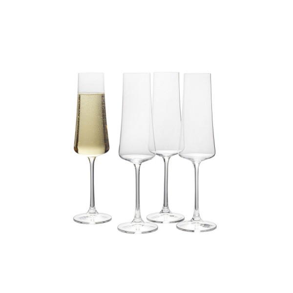 Flute Glasses Set of 4, 10 oz