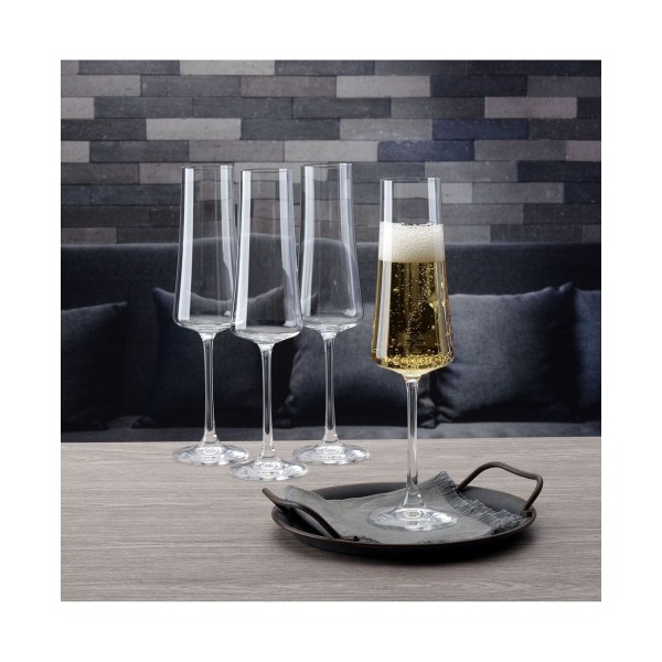 Flute Glasses Set of 4, 10 oz