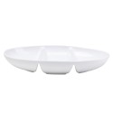 Porcelain Oval-shape Divided Bowl, White