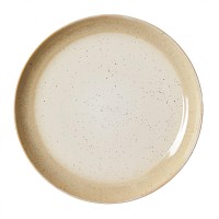 Beige Reactive Stoneware Dinner Plate 10.5