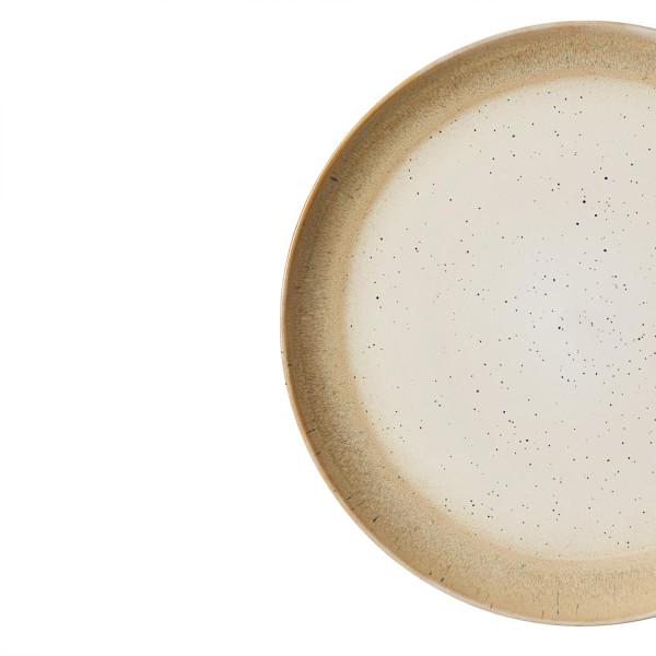 Beige Reactive Stoneware Dinner Plate 10.5