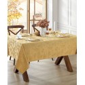 Elegant Woven Leaves Jacquard Damask Tablecloth, 60