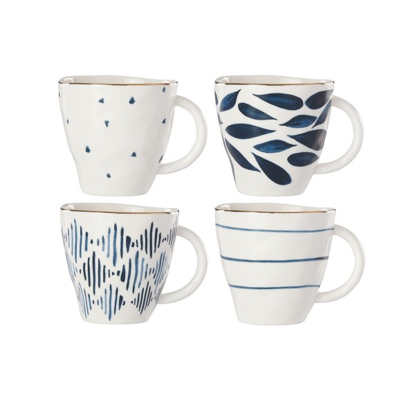 Blue Bay Set/4 Assorted Dessert Mugs