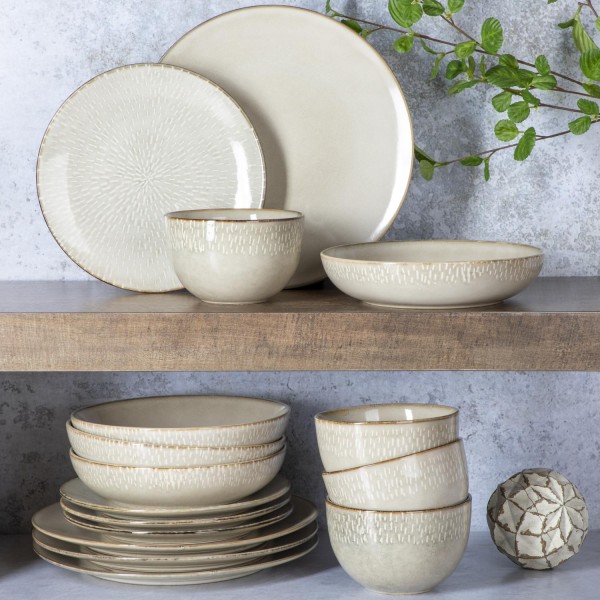 16-Piece Dinnerware Set - Taupe