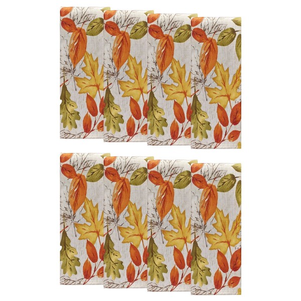 Autumn Leaves Fall Printed Napkins, Set of 8