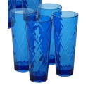 Cobalt Blue Diamond Acrylic 8-Pc. Iced Tea Glass Set