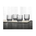 Smoked Fluted Double Old-Fashioned Glasses, Set of 4