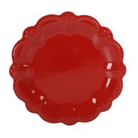Red Ceramic 10.9-inch Dinner Plate