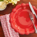 Red Ceramic 10.9-inch Dinner Plate