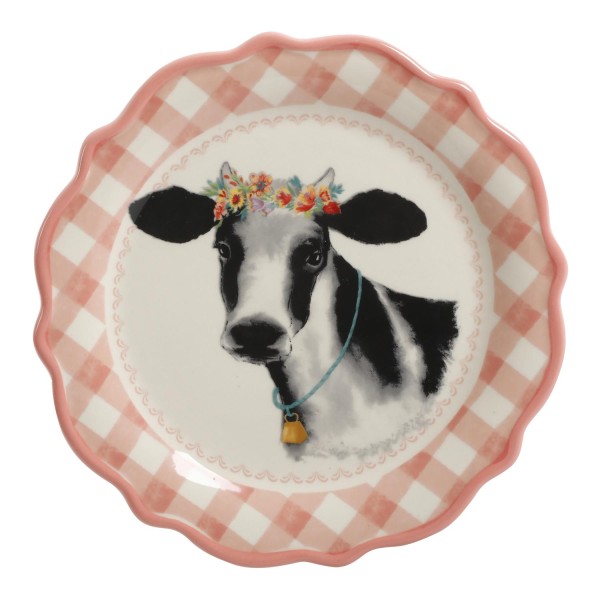 Woman Gingham Appitizer Plate