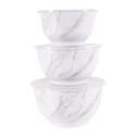 6-Piece Serving Bowl Set with Lids, White Marble Print