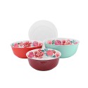 Festive Forest 6-Piece Embossed Serving Bowl Set with Lids