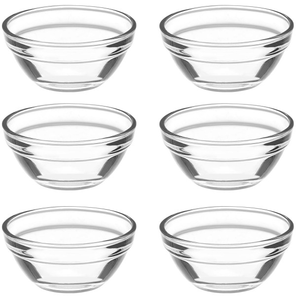 6pcs Glass Pudding Bowls Jelly Cups Small Clear Glass Bowls