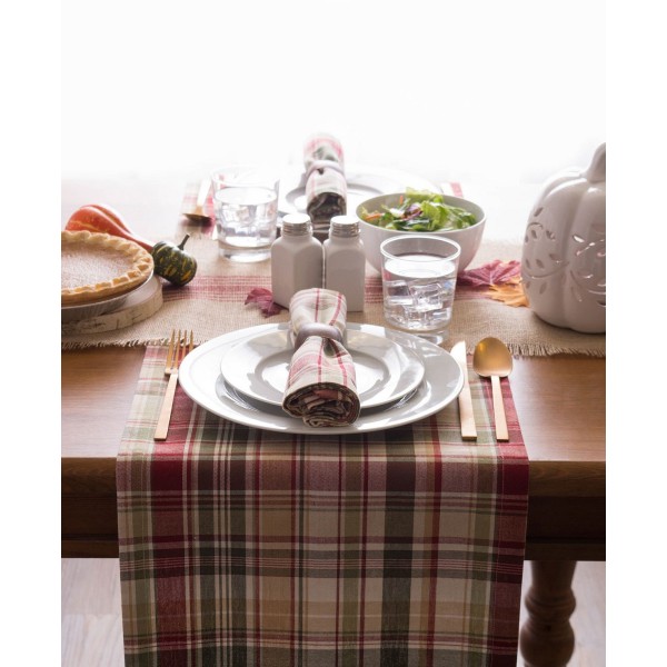 Give Thanks Plaid Table Runner