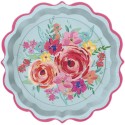 Floral Pink Paper Dessert Plates, 8ct