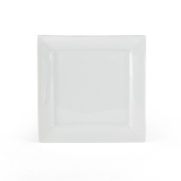 Square Porcelain Salad Plates, White, Set of 6