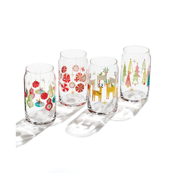 Festive Cocktail Glasses, Set of 4