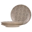 Thyme & Table Dinnerware Black and White Dot Dinner Plates, 4 pack