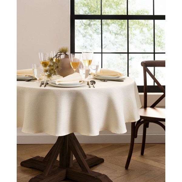 Solid Texture Water and Stain Resistant Tablecloth, 70