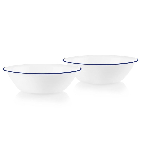 Brilliant Blue Banded 1-quart Serving Bowls, 2-pack