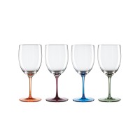 Up Color Bottom Wine Glasses, Set of 4