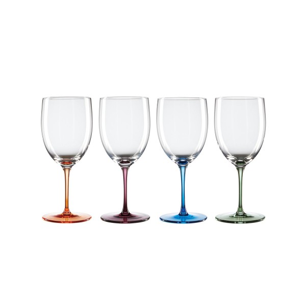 Up Color Bottom Wine Glasses, Set of 4